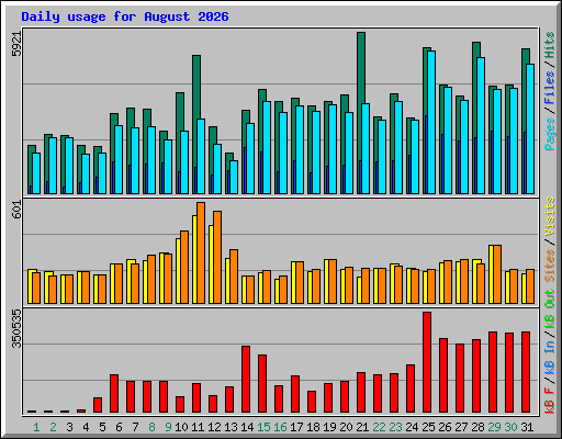 Daily usage for August 2026