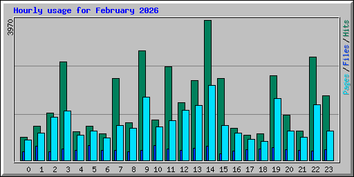 Hourly usage for February 2026