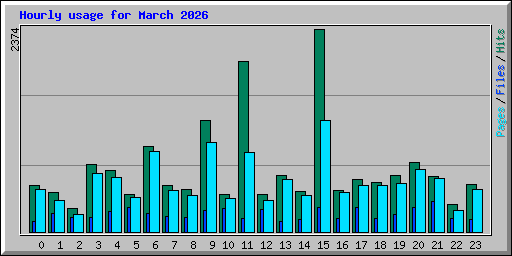 Hourly usage for March 2026